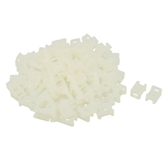 100pcs Rectangle Cable Tie Mount Base Holder Fixing Saddle f 5mm Width Wire
