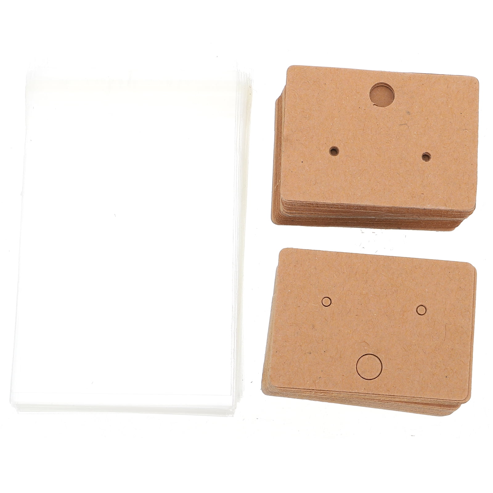 ICOL 100pcs Rectangle Earring Holders Cardboard Earring Cards Earring Display Holders with OPP Bags