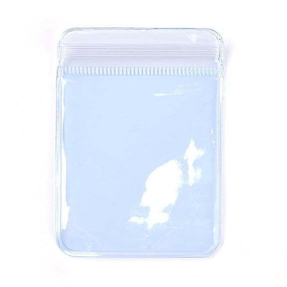 100pcs Rectangle PVC Zip Lock Bags Resealable Packaging Bags Self Seal bag Light Blue 6x4cm Unilateral Thickness: 4.5 Mil(0.115mm) DIY