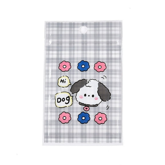 100pcs Rectangle Plastic Packaging Zip Lock Bags with Cartoon Animal Pattern Top Self Seal Pouches Dog 11x7.5x0.15cm Unilateral Thickness: 2.5 Mil(0.065mm)