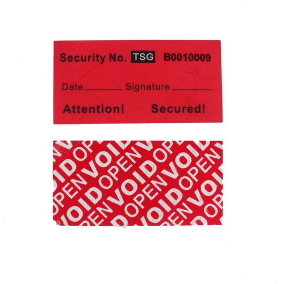 100pcs Red 1"x2" Security Void Labels 100% Transfer Tamper Proof
