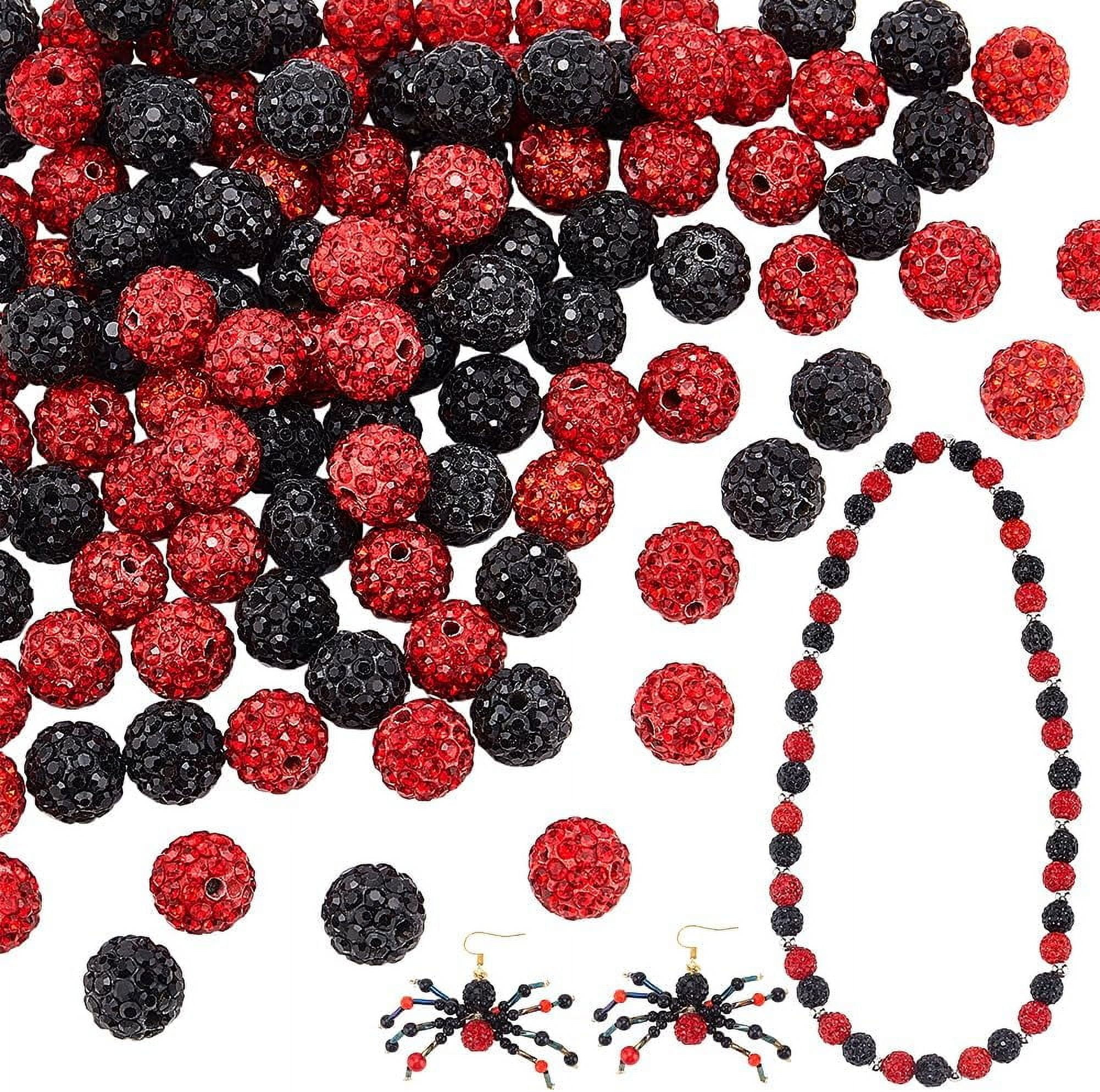 30-Piece Christmas Rhinestone Beads - 20mm Round Disco Ball Bubblegum Beads For Jewelry Making