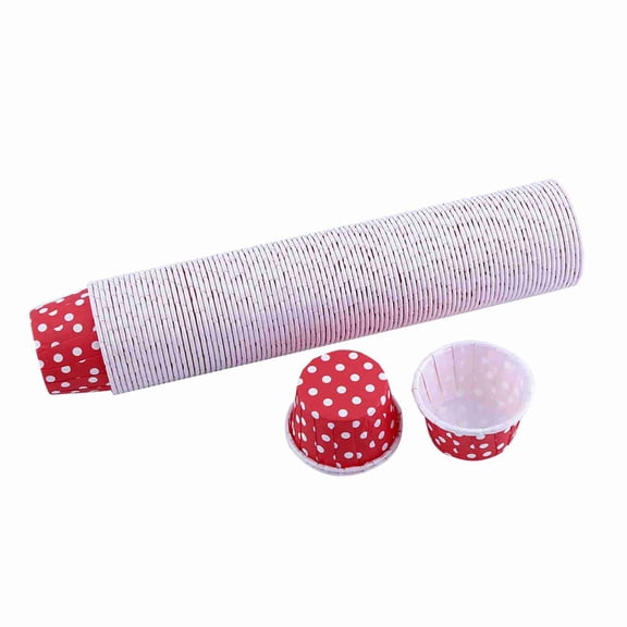 100pcs Red Cupcake Liners - Greaseproof Baking Cups for Muffins & Parties