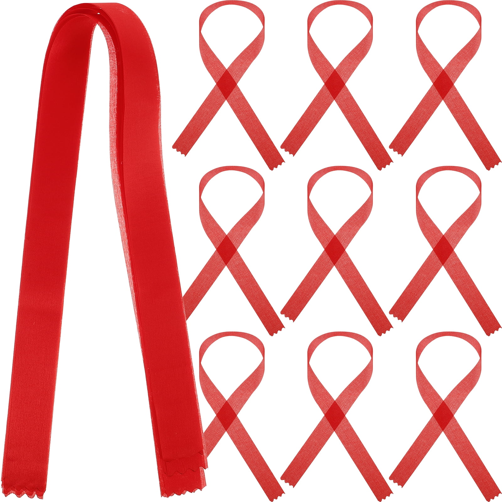 100 Pieces Red Satin Ribbon Strips for Crafts, Wrapping, Bouquets ...