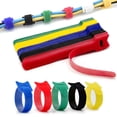 thumbnail image 1 of 100pcs Releasable Cable Organizer Ties Mouse Earphones Wire Management Nylon Cable Ties Reusable Loop Hoop Tape Straps Tie(7inch), 1 of 7