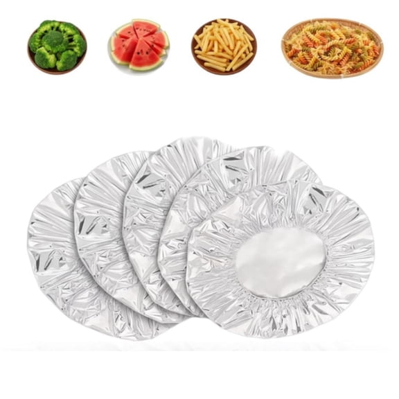 100pcs Repeatable Aluminium Foil Film Insulation Covers Food Covers Foil Food Insulation Films Foil Food Insulation Films for Home 7.87in