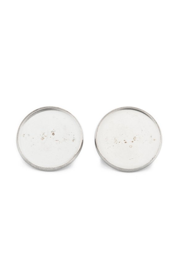 100pcs Resistant 304 Stainless Steel Brooch Cabochon Settings Flat Round Stainless Steel color 17.5x6.5mm Inner Diameter: 16mm Pin: 0.6mm for DIY