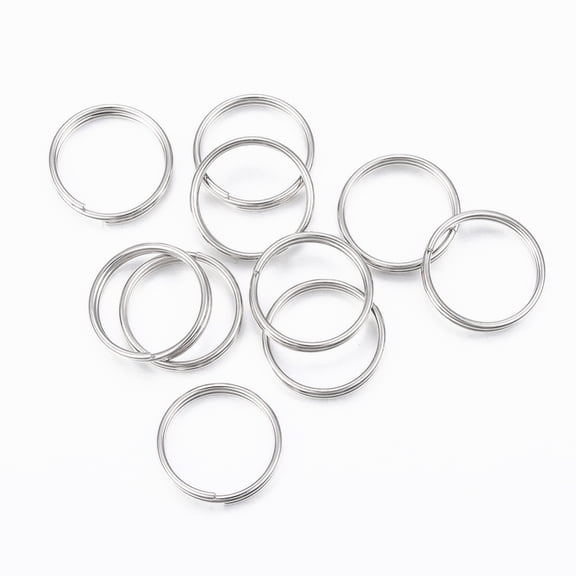 100pcs Resistant 304 Stainless Steel Split Rings Double Loops Jump Rings Stainless Steel color 12x1.5mm 10.5mm Inner Diameter