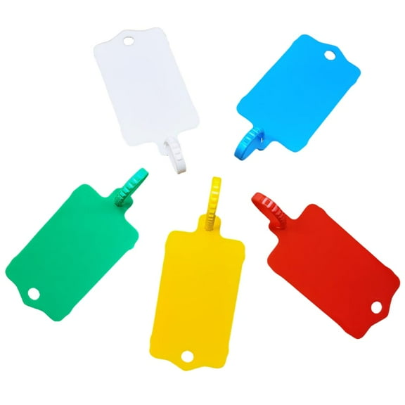 100pcs Reusable Blank Plastic Tags Ties Key Tags Serrated Tension Sealing Strap