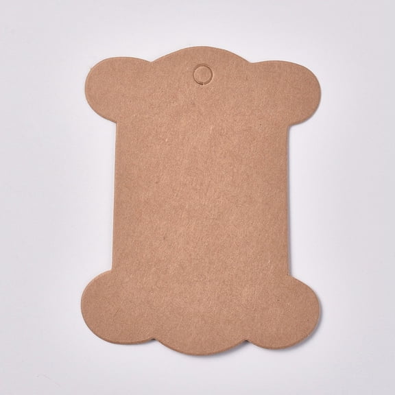 100pcs Ribbon Spool Embroidery Lace Thread Holders Organizer Card Camel 101x77x0.5mm Hole: 6mm
