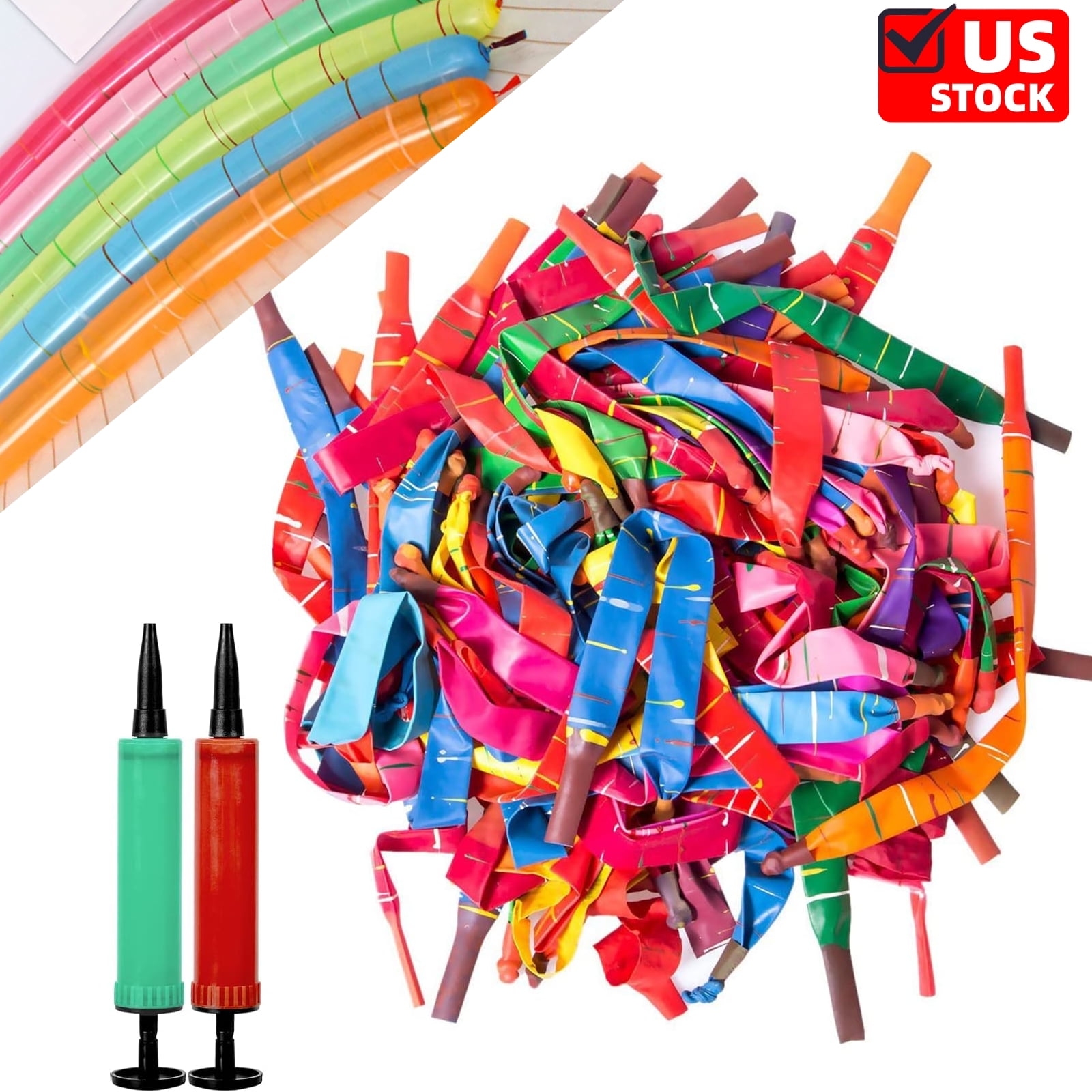 100pcs Rocket Balloons with Two Air Pump Colorful Giant Rocket Balloons ...