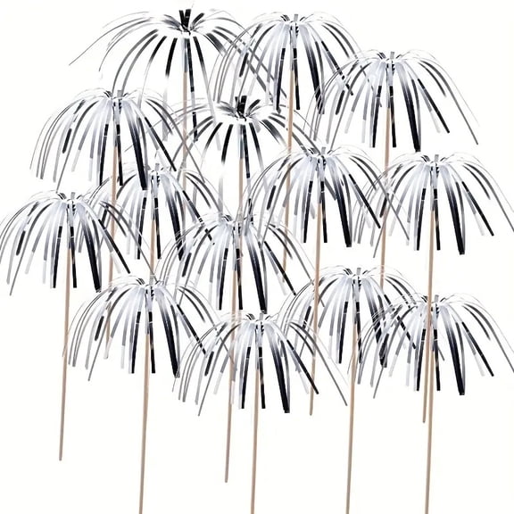 100pcs Roostertail Fireworks Drinking Picks Sticks for Party Decoration, Party Fruit Toothpicks, Food Sticks, Party Decoration Supplies, Kitchen Supplies, Festive Supplies