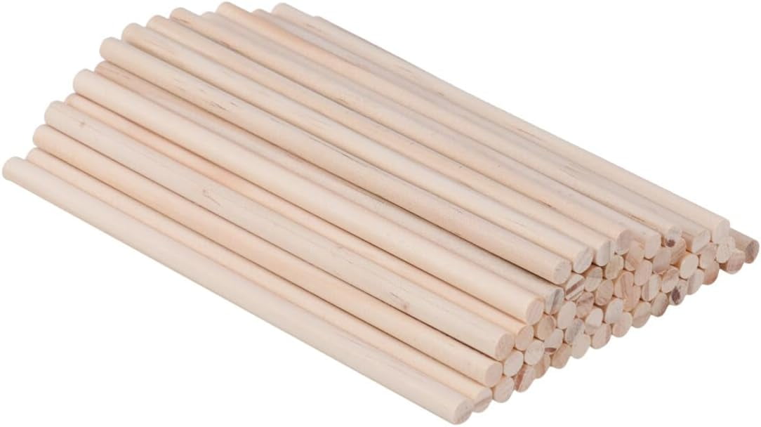 100pcs Round Craft Sticks Wooden Dowel rods Wood dowels Pine Sticks for