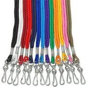 100pcs Round ID Neck Lanyards for Badges with Swivel J-Hook, Assorted Mix 10 color by OnDepot