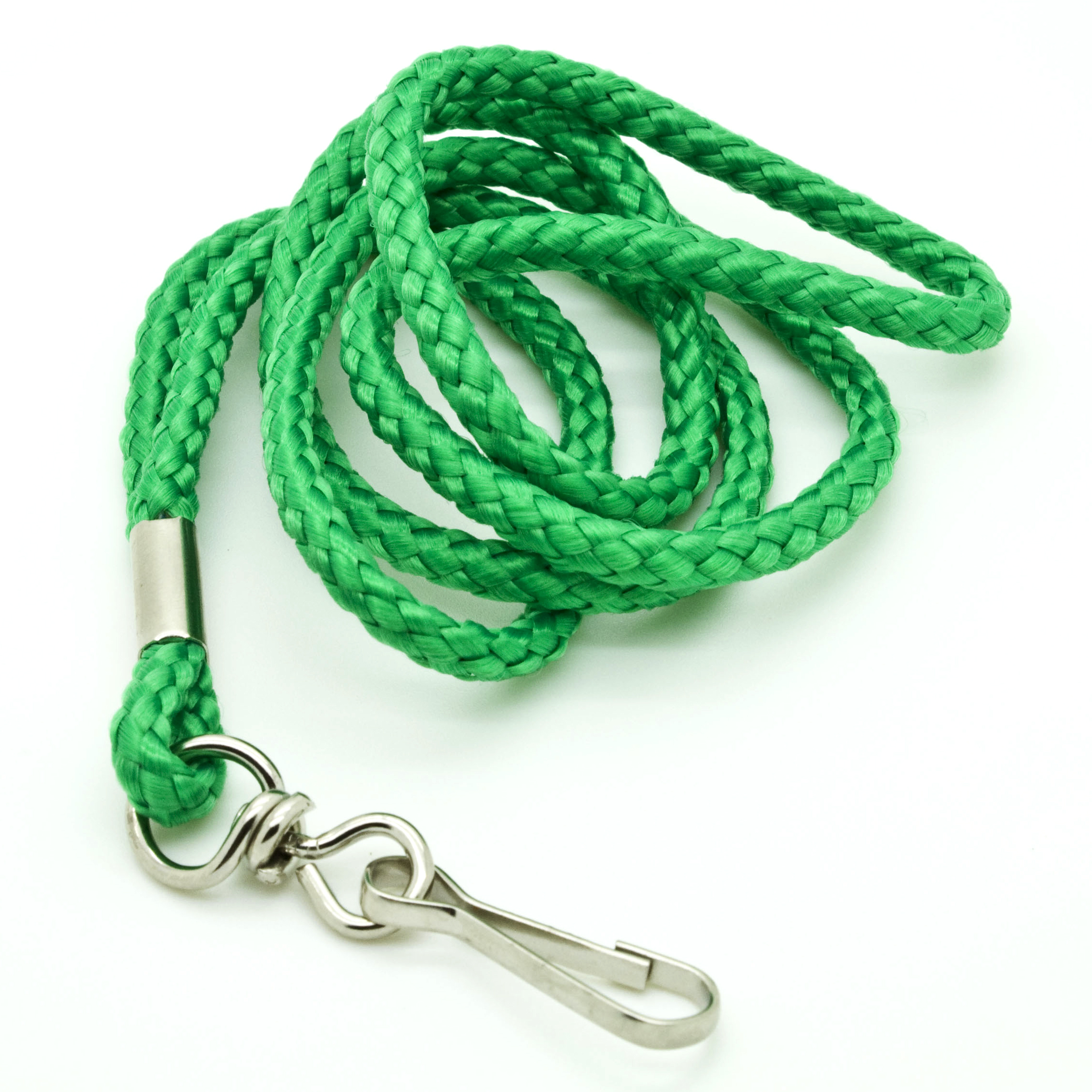 100pcs Round ID Neck Lanyards for Badges with Swivel J-Hook, Green color by OnDepot