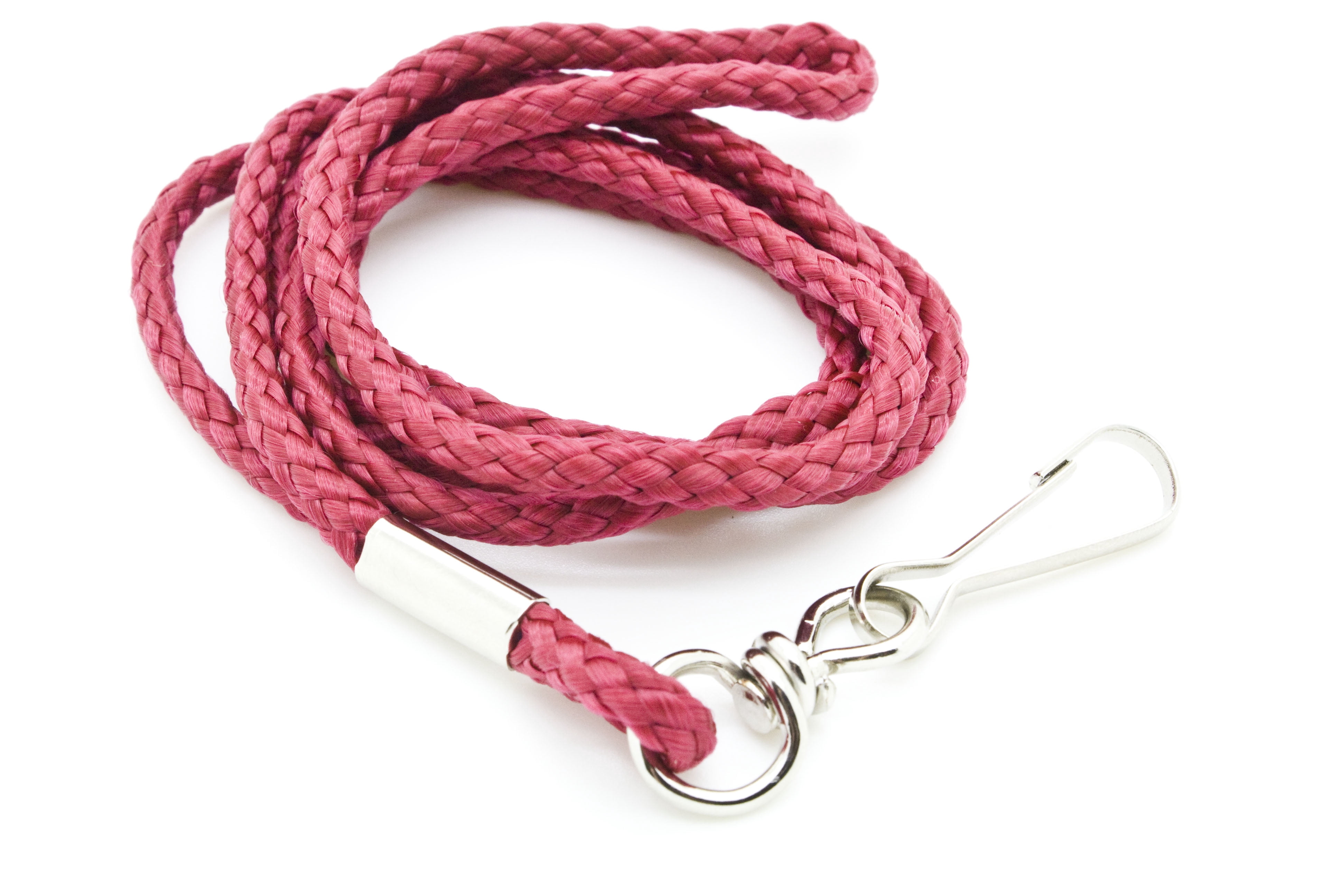100pcs Round ID Neck Lanyards for Badges with Swivel J-Hook, Maroon color by OnDepot