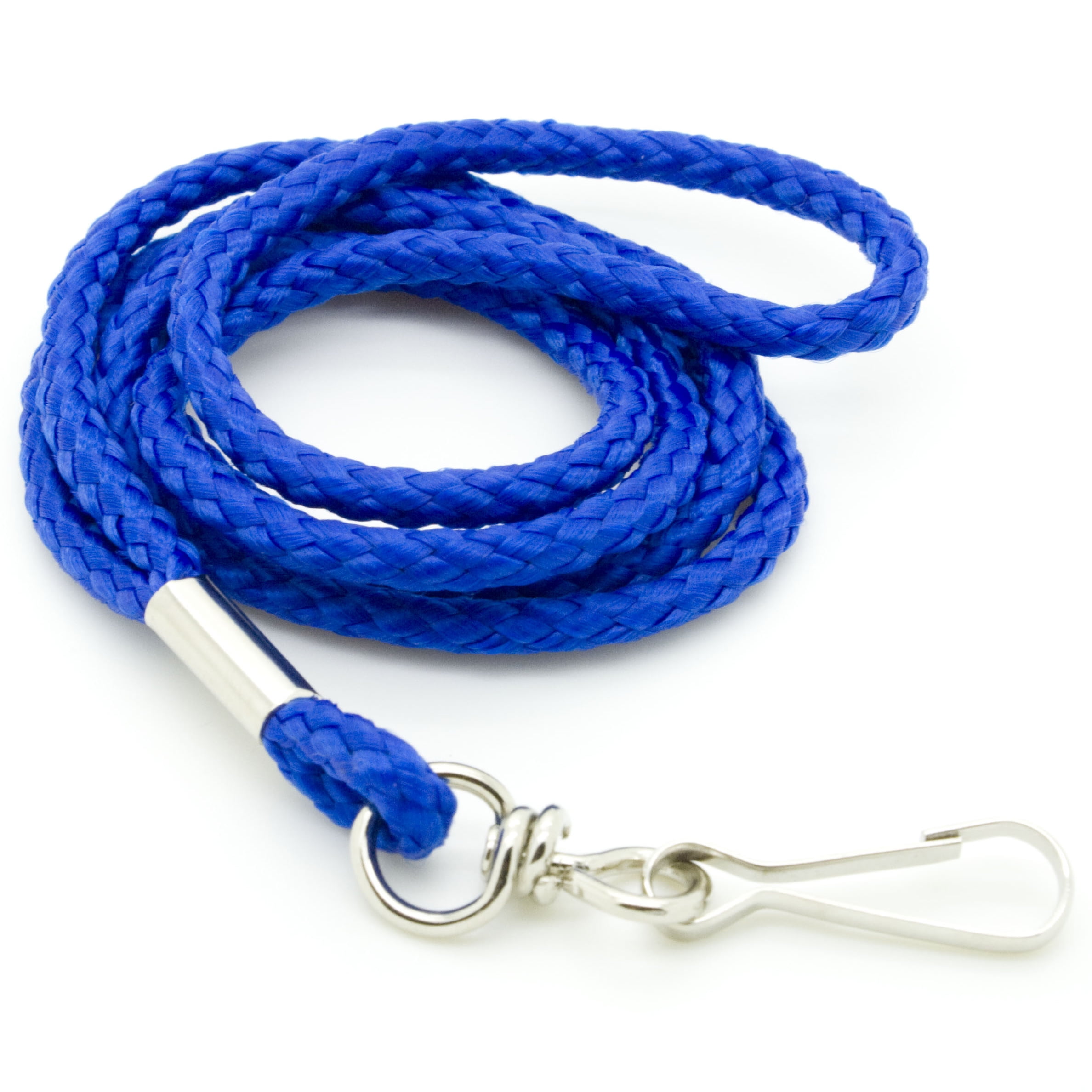 100pcs Round ID Neck Lanyards for Badges with Swivel J-Hook, Royal Blue color by OnDepot