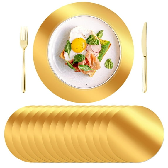 100pcs Round Placemats 13" Disposable Paper For Dining Table Mirrored Place Mat Kitchen Banquet Setting Wedding Birthday Dinner Party Decor