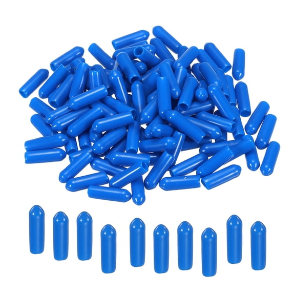 Uxcell Rubber End Caps Cover Vinyl Screw Thread Protector Round Vacuum Caps for Screw Bolt Pipes 1/8 inch 100Pcs