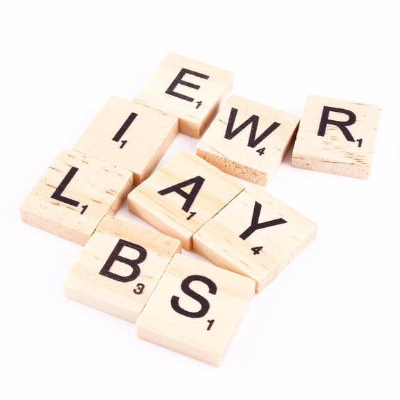 100pcs Scrabble Tiles Letters Alphabet Wooden Pieces Numbers Pendants Spelling