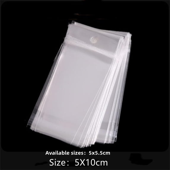 100pcs Sealable Plastic Transparent Small Packaging Bag For Jewelry Bracelet Ring Storage Display Organizer Businesses Supplies 5X10cm