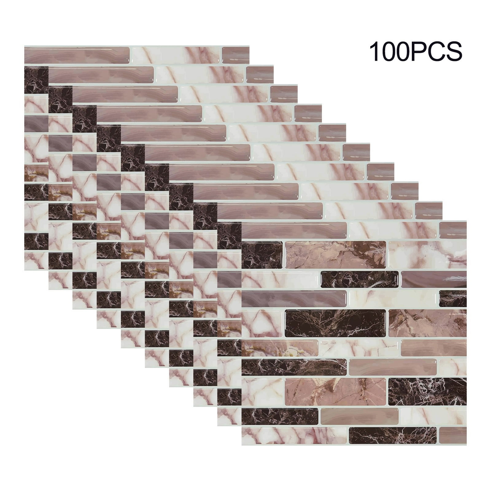 100pcs Self Adhesive Tile Sticker Kitchen Bathroom Wall Sticker