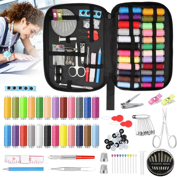 100pcs Sewing Kits for Adults, EEEkit Travel Emergencies Sewing Supplies with Thread and Needles