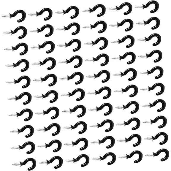 100pcs Sheep Eye Nail Hook Ceiling Hooks Cup Hooks Screw Hooks Cup Holder Screw Ceiling Hooks Jewelry Hook up Plastic Cup Black Iron Plus Plastic Home Cup Hook