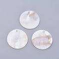 thumbnail image 1 of 100pcs Shell Pendants Undyed Flat Round 30x1~2mm Hole: 1.4mm, 1 of 2