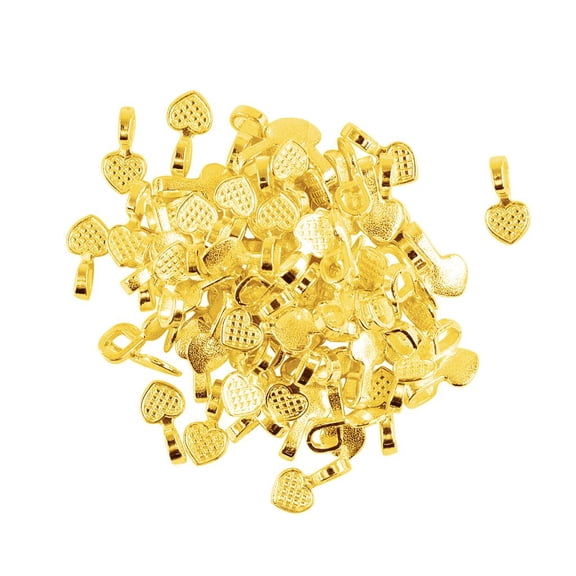 100pcs Shiny Glue On Bail for Necklace Earring Pendant Cabochon