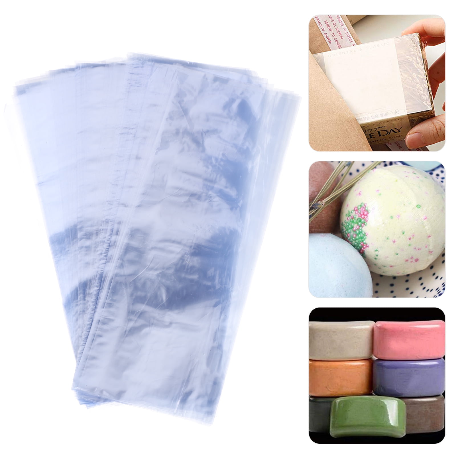 100pcs Shrink Wrap Bags PVC Heat Wrap Film Bottle Shrink Film Wrap Sealer Walmart