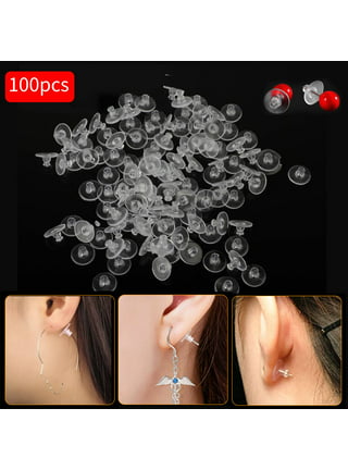 10 pair Soft Silicone Earring Backs for Studs Silver Rubber Earring Backs  with Open Link Hypoallergenic Safety Plastic Earring Back for Jewelry  Making Z-425 Z-426 Z-427 Z-428