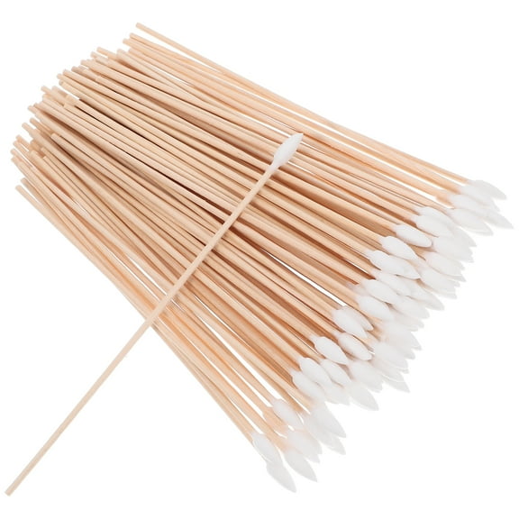 100pcs Single-Tipped Cotton Swabs With Sturdy Wood Stick For Industrial Cleaning Wood Stick Cotton Swabs Multi-Use Cotton Swab