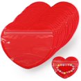 thumbnail image 1 of 100pcs Small Bags for Small Business, 3.5x5 inch Heart-Shaped Jewelry Bags Clear Mylar Ziplock Baggies Cute Packaging Supplies for Bracelet Sample (Red）, 1 of 14