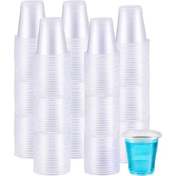 100pcs Small Plastic Drinking Cups - 130ml/4.39oz Lightweight Tea Mugs for Home and Commercial Use
