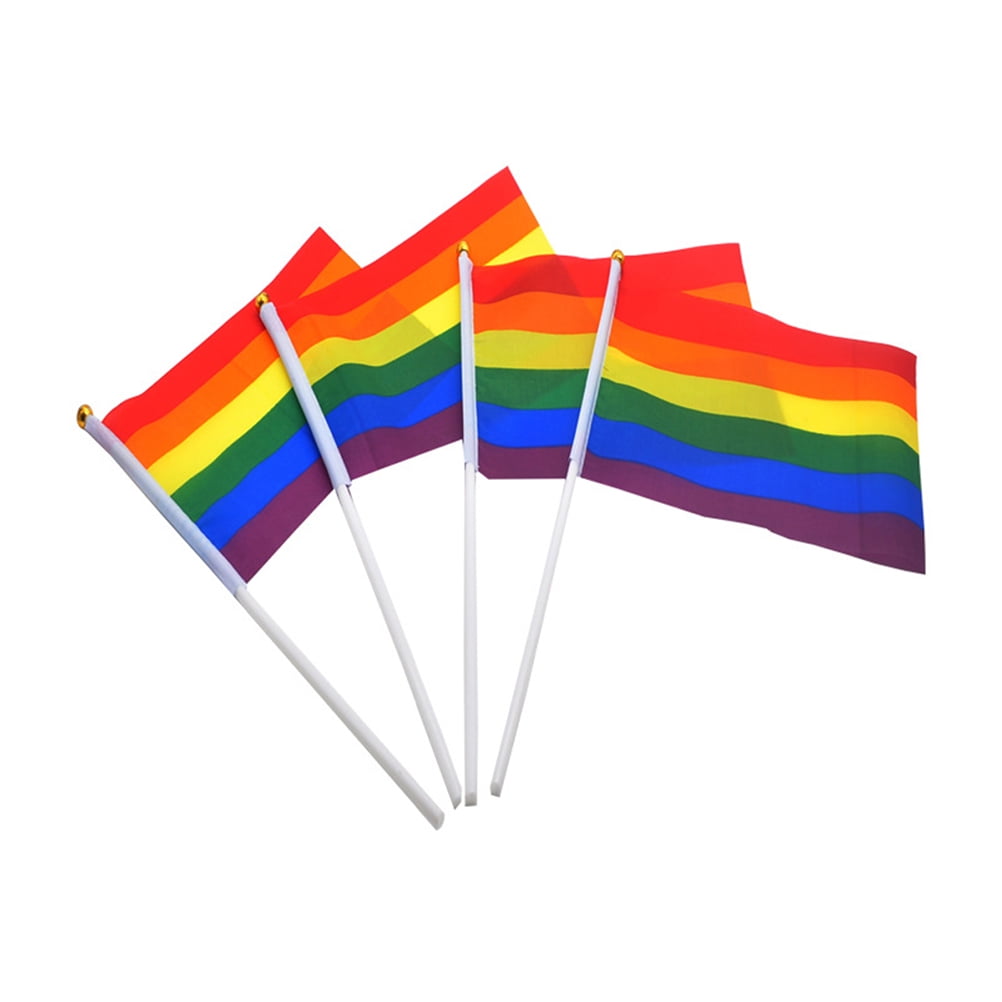100pcs Small Rainbow Pride Gay Stick Flag HandHeld Mini Flag Party 100pcs-small-rainbow-pride-gay-stick-flag-handheld-mini-flag-party
