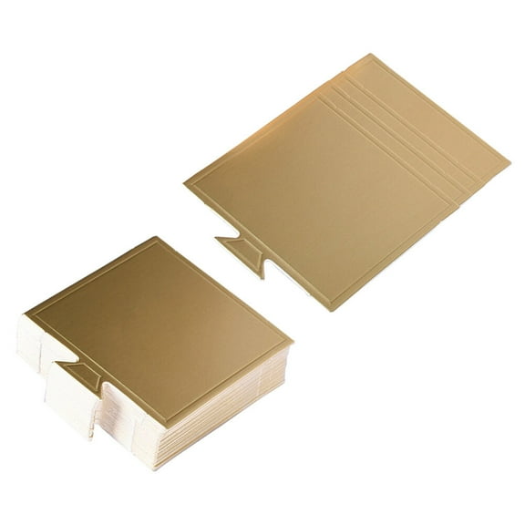 EXHUMKY Mousse Cake Board Cake Serving Base Golden Paper 100pcs