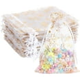 thumbnail image 1 of 100pcs Snowflake Organza Bags Christmas 4x6 inch, White Drawstring Mesh Gift Pouches for Jewelry Candy Party Favor, 1 of 7