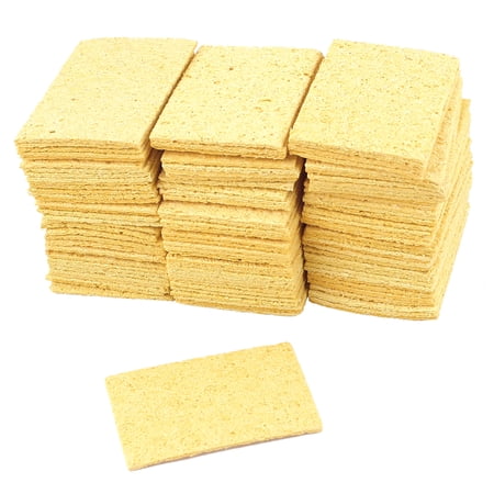 100pcs Soldering Iron Replacement Sponges Welding Cleaning Pads Yellow 50mmx35mm