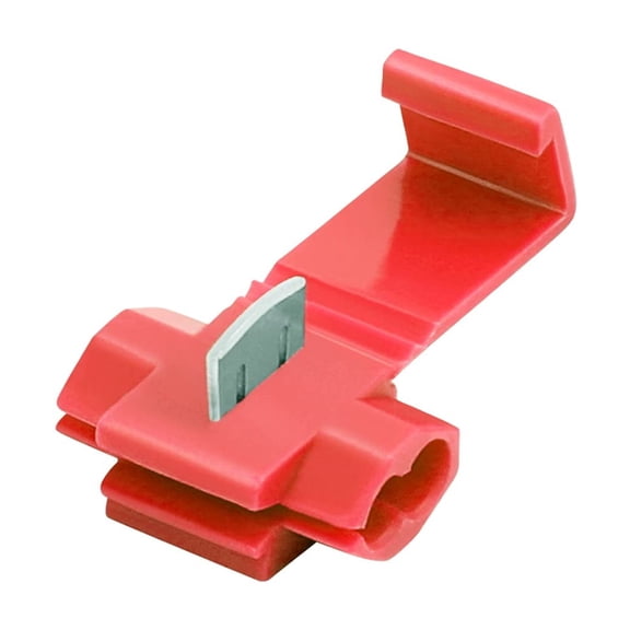 100pcs Solderless Quick Splice Snap Wire Connectors, 22-18 AWG Splice Connector (Cable Joiner), Red Cold Pressed Insulated Electric Wire Crimp Connectors