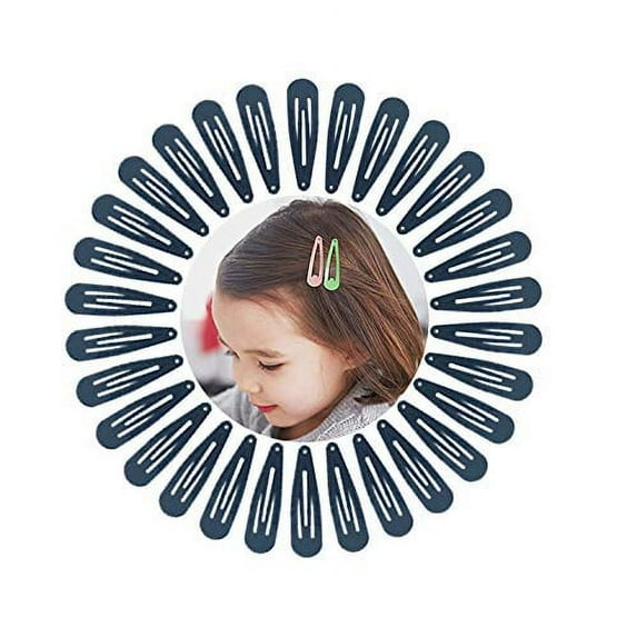 100pcs Solid color 5cm Metal Hairgrip Girls Snap Hair Clips for Children Baby Hair Accessories Women Barrettes Clip Pins (navy)