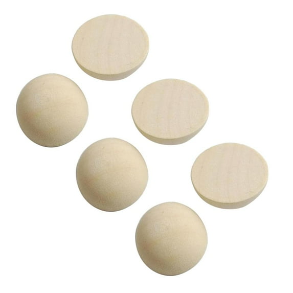 100pcs Split Wood Ball Unfinished Hardwood Wooden Shapes For DIY Home Décor -