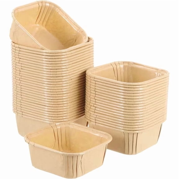 100pcs Square Baking Cups - Grease-Resistant Muffin and Cake Liners for Any Occasion