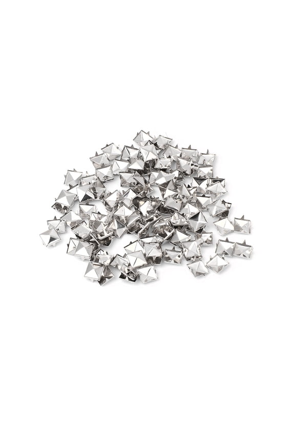 100pcs Square Rivet Metal Studs Spikes Punk Shoes Belt Clothing Decor