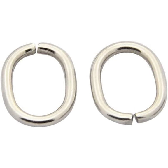 100pcs Stainless Steel Closed but Unsoldered Jump Rings Oval Split Rings Metal Connector Loops for DIY Jewelry Keychain Making 13x11x2mm for DIY