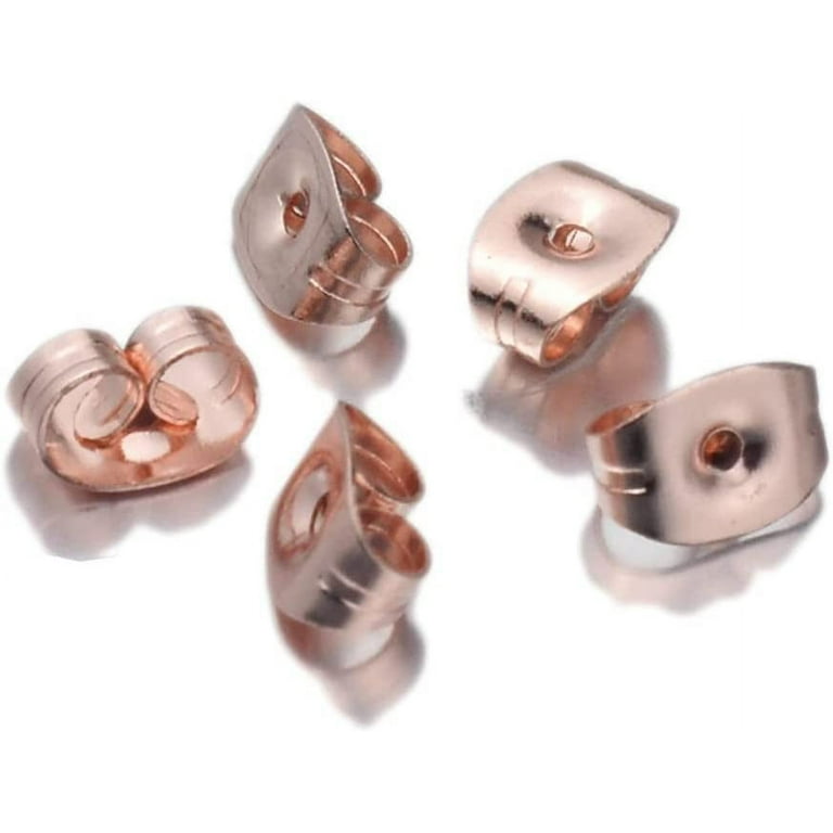 100pcs/lot Stainless Steel Hypoallergenic Earring Back Stopper Gold Steel  Tone Ear Back Plugs Fit DIY Jewelry Making Findings