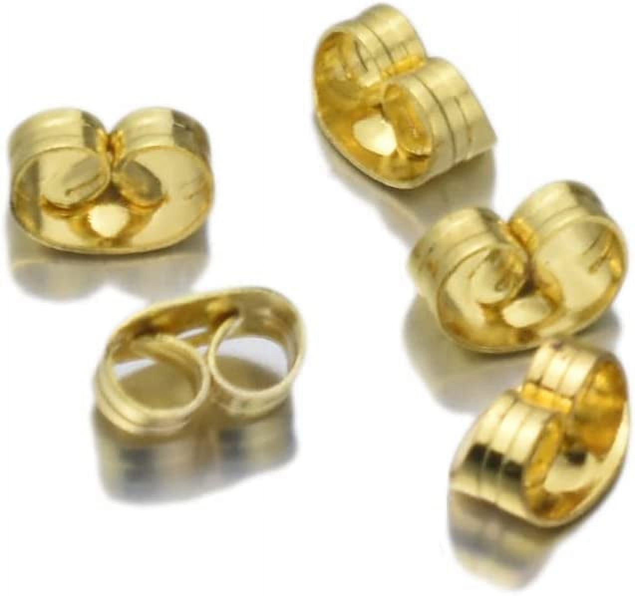 100pcs Stainless Steel Hard Earring Backs Butterfly Ear Back Stud Earrings Care Cap Women's Earring DIY Jewelry Ear Pin Back XS426 (Color : Gold) - image 1 of 4