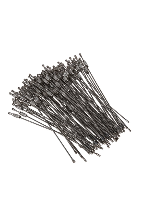 100pcs Stainless Steel Screw Locking Wire Keychain Cable Key Rings Outdoor Accessory