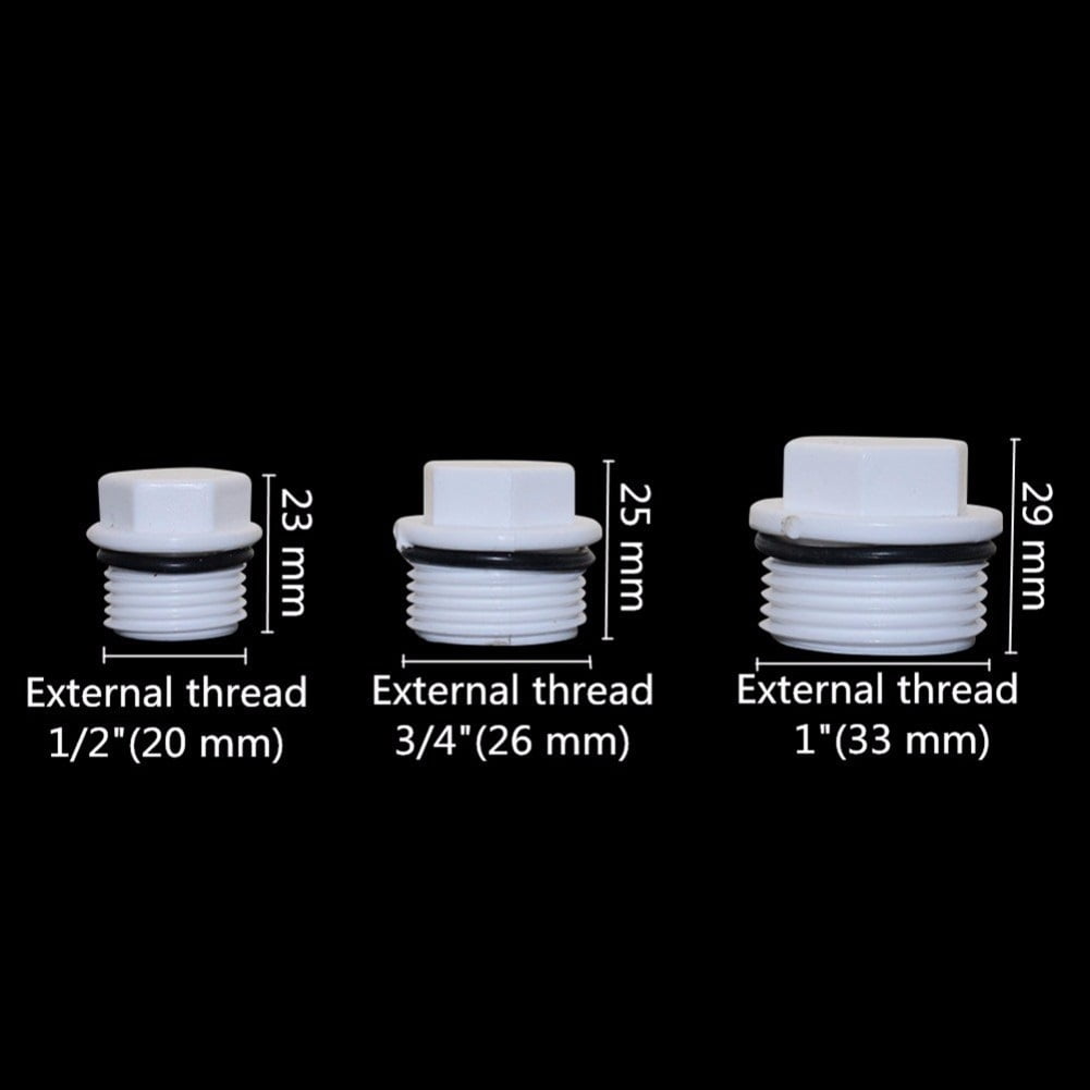 100pcs Standard 1/2'',3/4'',1'' Screw Male External Thread End Caps ...
