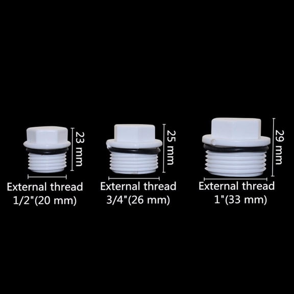 100pcs Standard 1/2'',3/4'',1'' Screw Male External Thread End Caps Tube Pipe PVC Hole Seal Stopper Irrigation Tool